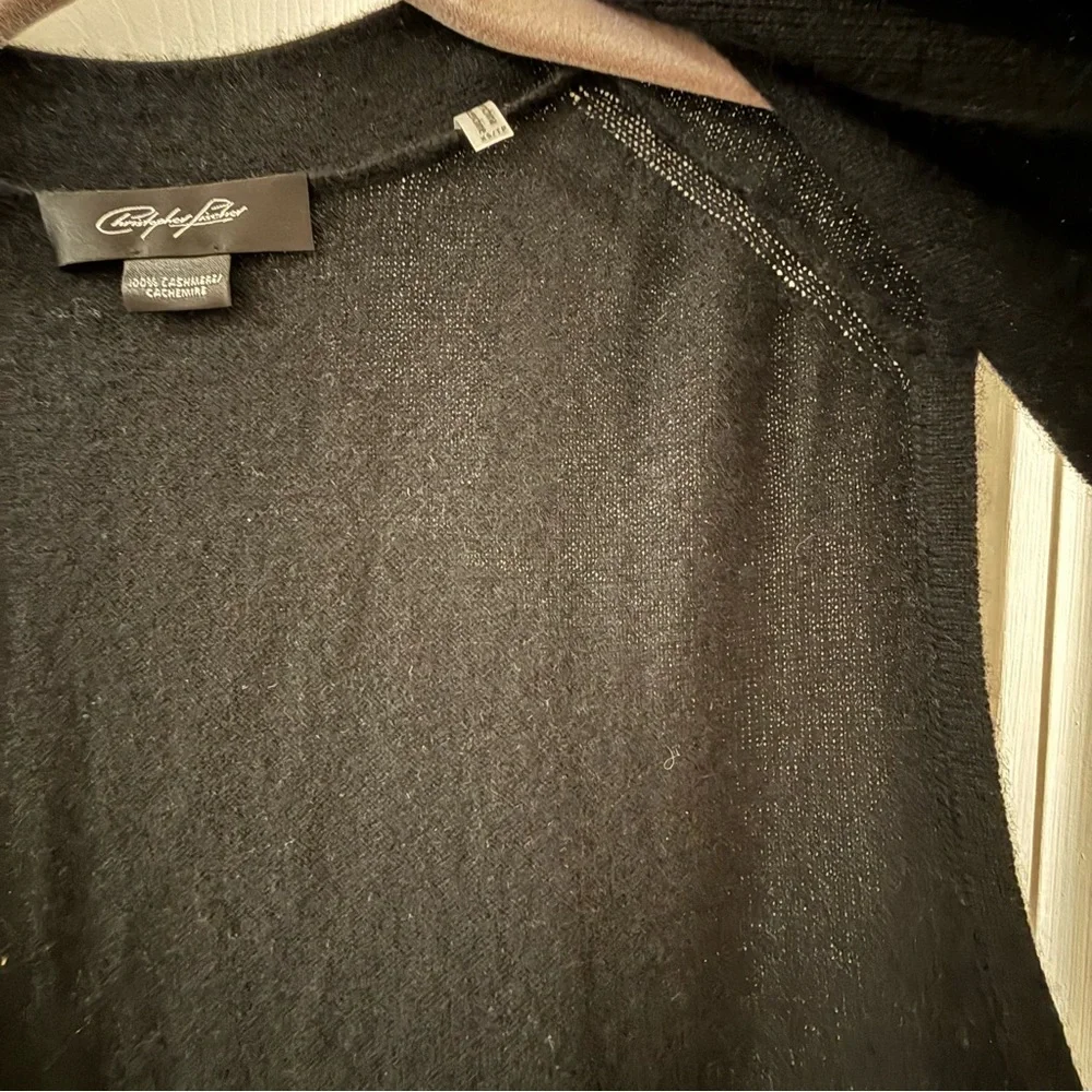 Christopher Fischer Aimee 100% Cashmere Duster Sleeveless Cardigan XS NWT Black